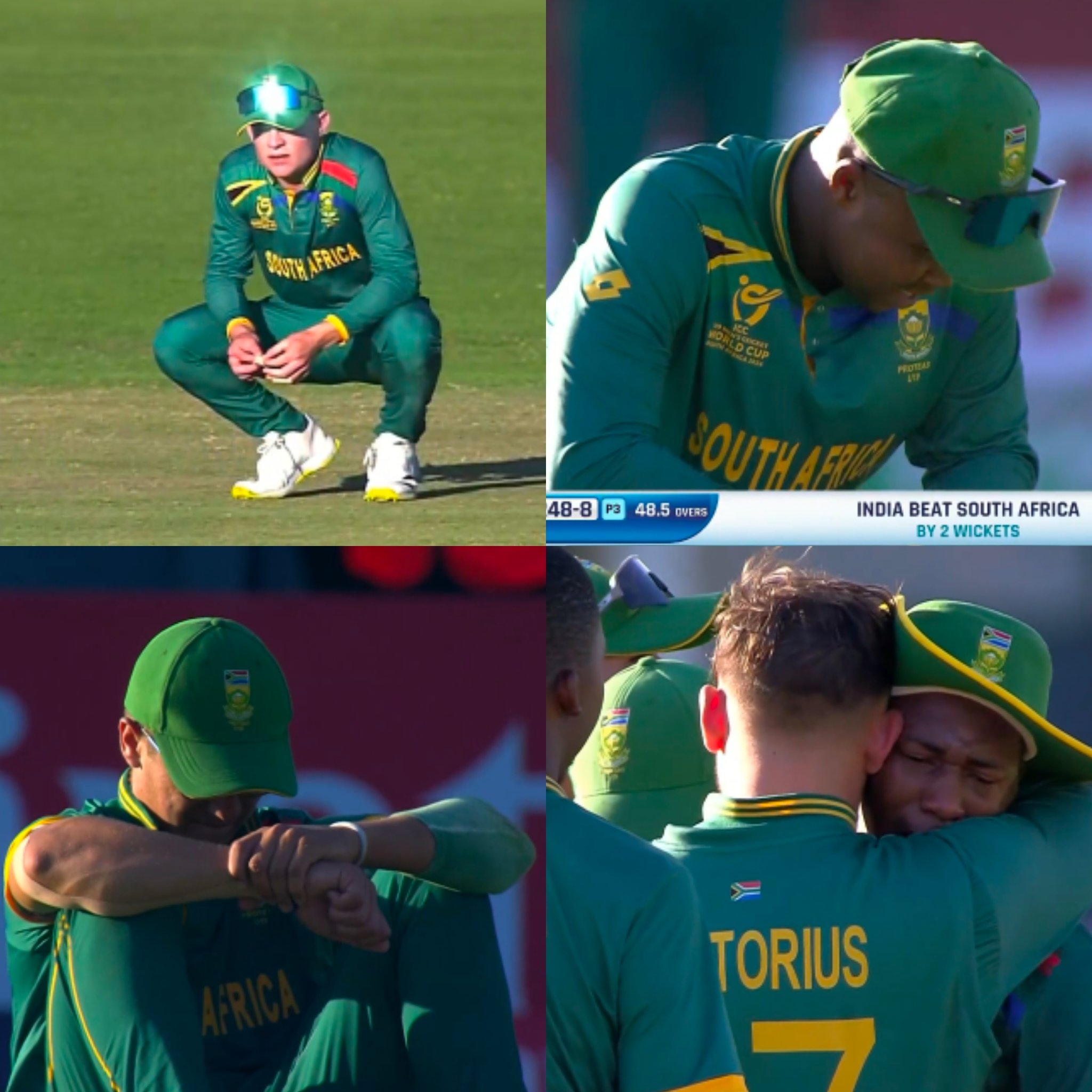 South African cricketers crying made Indian captain Uday Saharan console them after losing the U19 World Cup semi-final.